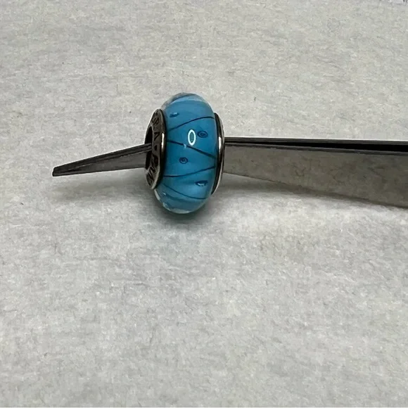 Pandora Turquoise Looking Glass Murano Charm - Picture 4 of 6